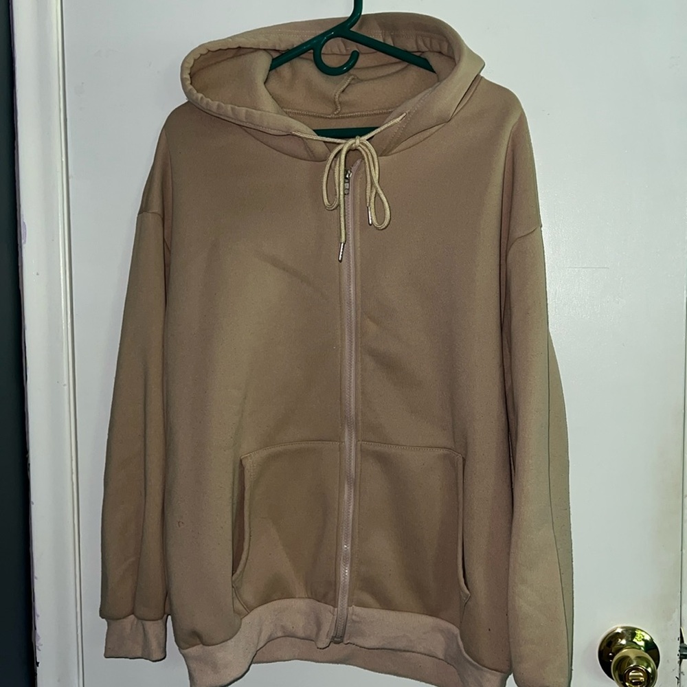 Women’s Size Large Tan Zippered Hoodie